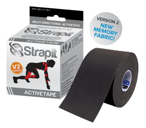Bild von ACTIVETAPE 5CM x 5M – SCHWARZ GESTREIFT