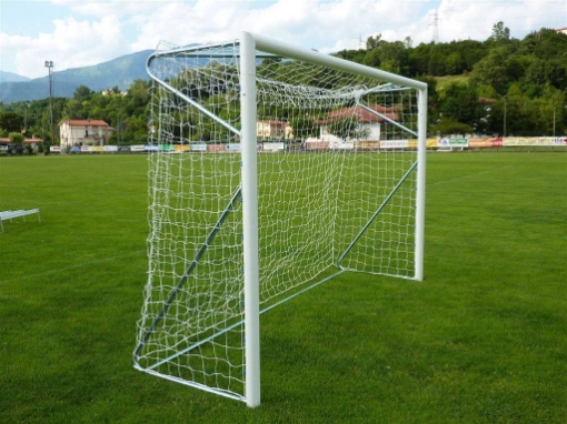 Bild von Poarta Futsal Aluminiu 3x2 m, independenta, cu colturi sudate si suporturi rabatabile pentru plasa